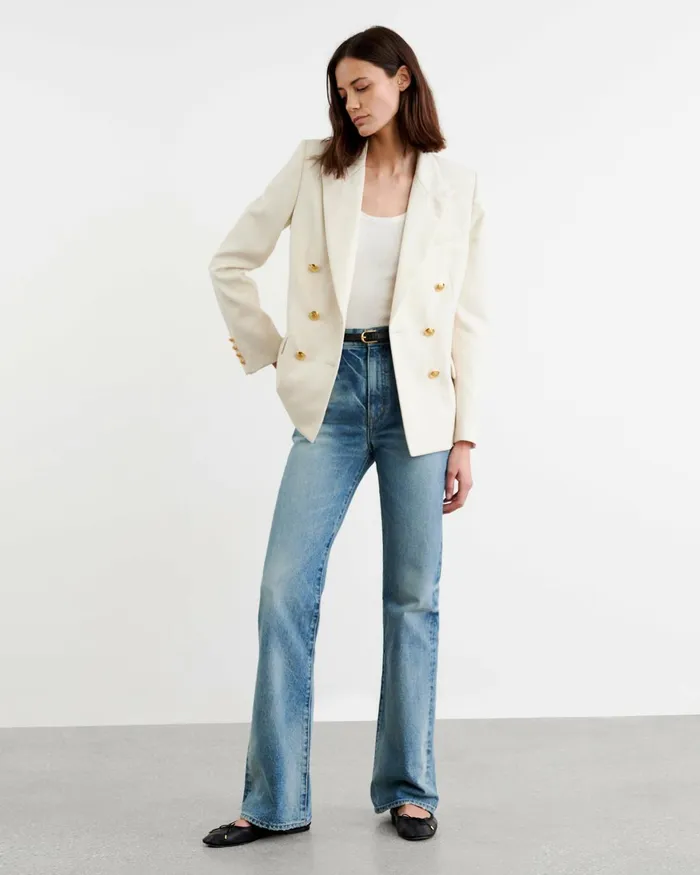 Women Jackets and Blazers Nili Lotan VIRA BLAZER Stone