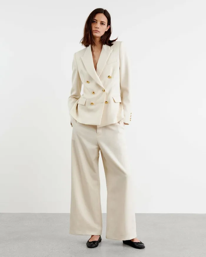 Women Jackets and Blazers Nili Lotan VIRA BLAZER Stone