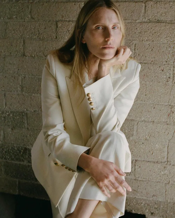 Women Jackets and Blazers Nili Lotan VIRA BLAZER Stone