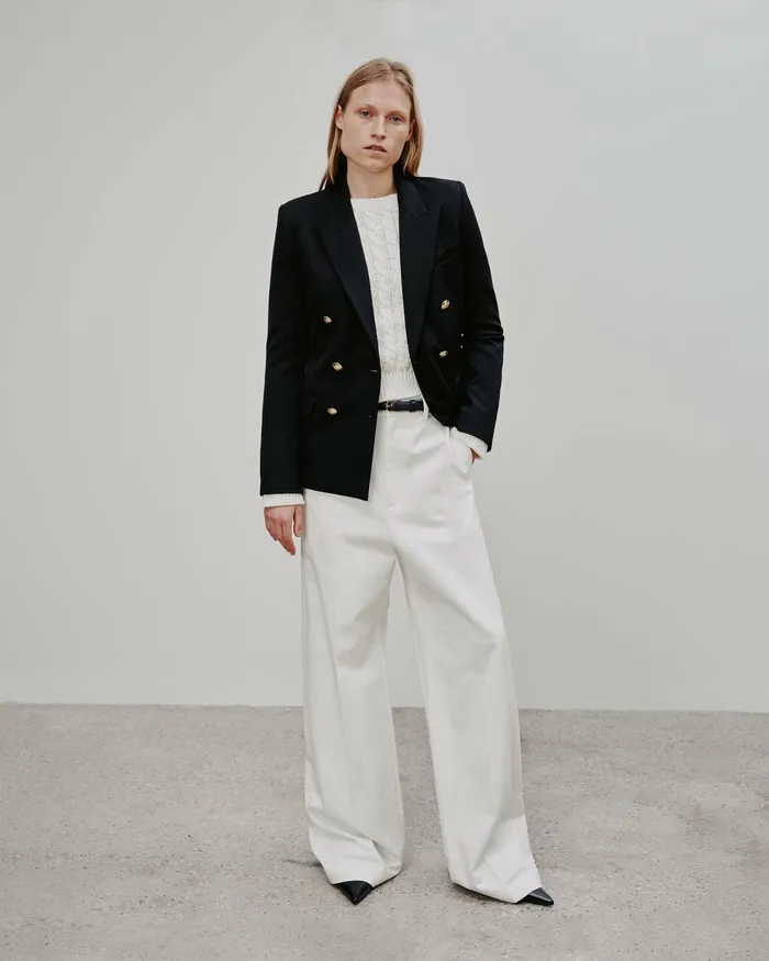 Women Jackets and Blazers Nili Lotan VIRA BLAZER Stone