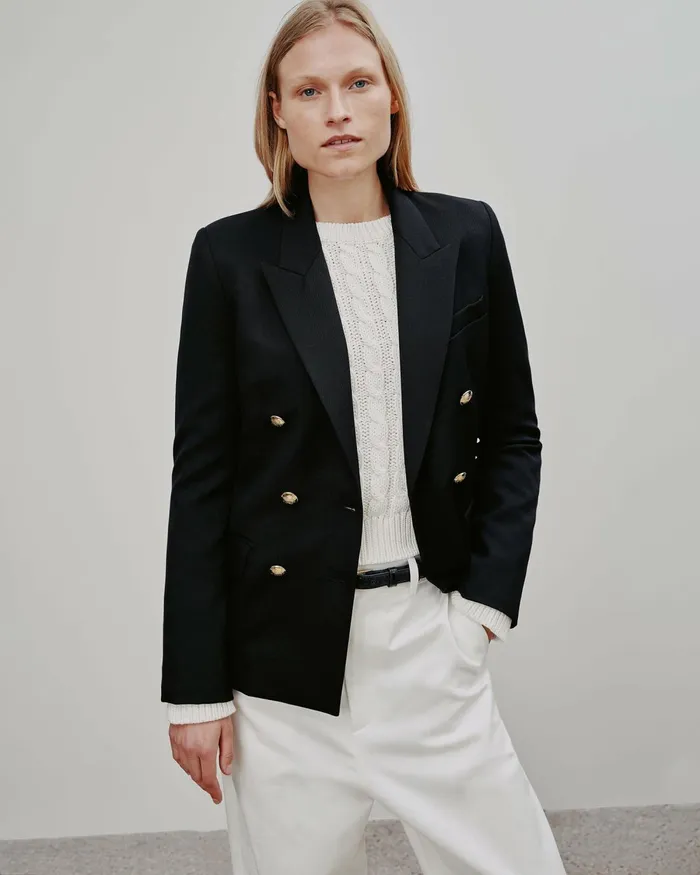 Women Jackets and Blazers Nili Lotan VIRA BLAZER Stone
