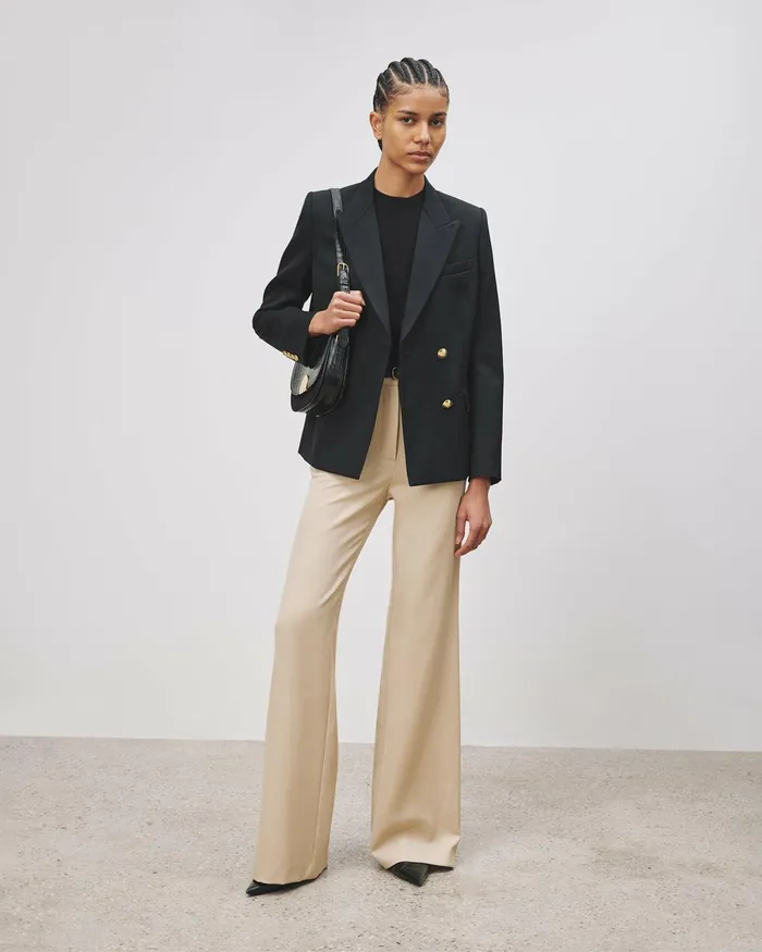 Women Jackets and Blazers Nili Lotan VIRA BLAZER Stone