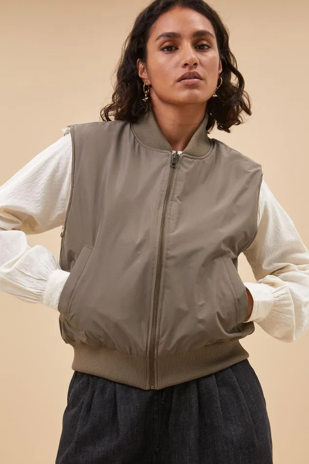 Women Jackets Bybar Aleksi Sleeveless Jacket Clay