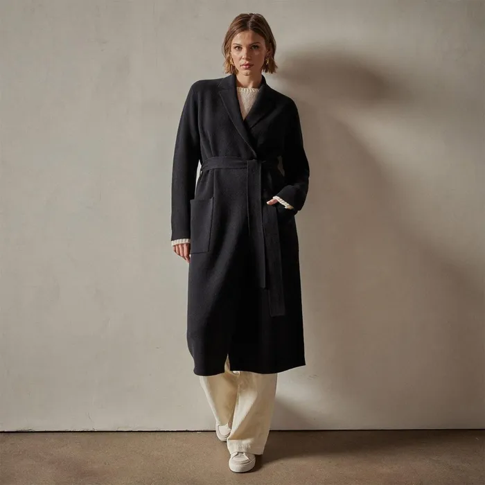 Women JacketsOuterwear James Perse Belted Cashmere Coat Black