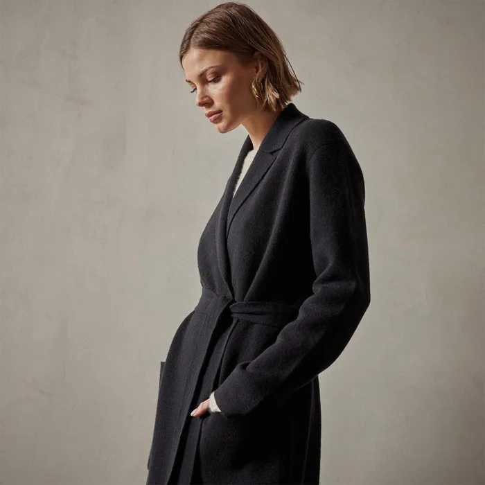 Women JacketsOuterwear James Perse Belted Cashmere Coat Black