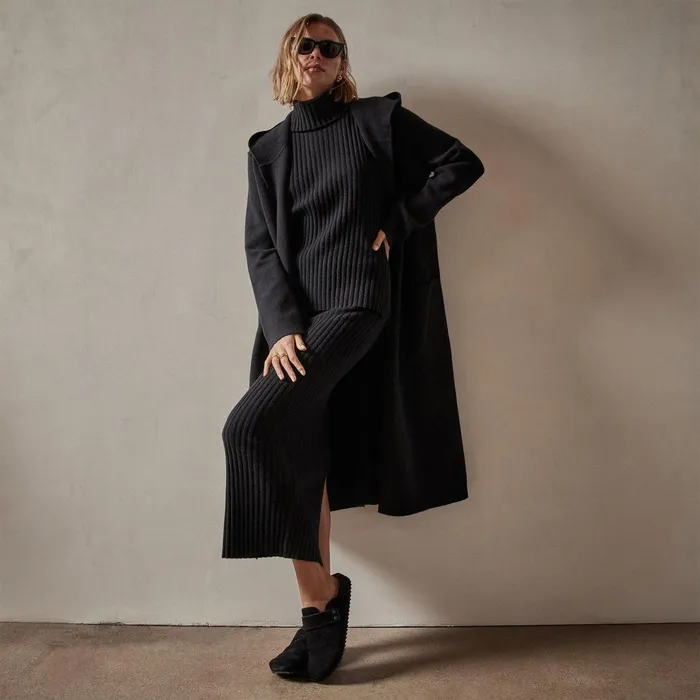 Women JacketsOuterwear James Perse Cashmere Hooded Coat Black
