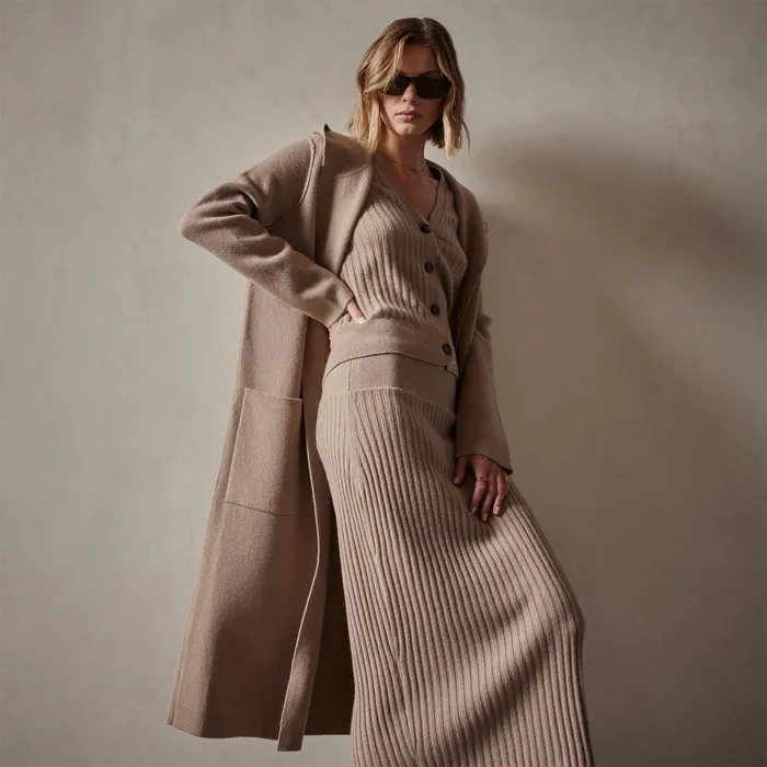 Women JacketsOuterwear James Perse Cashmere Hooded Coat Mocha