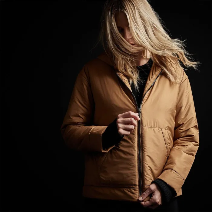 Women JacketsOuterwear James Perse Hooded Puffer Copper
