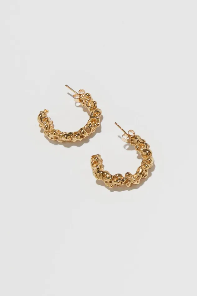 Women Jewellery Lee Mathews Faris Roca Loop Hoops Bronze