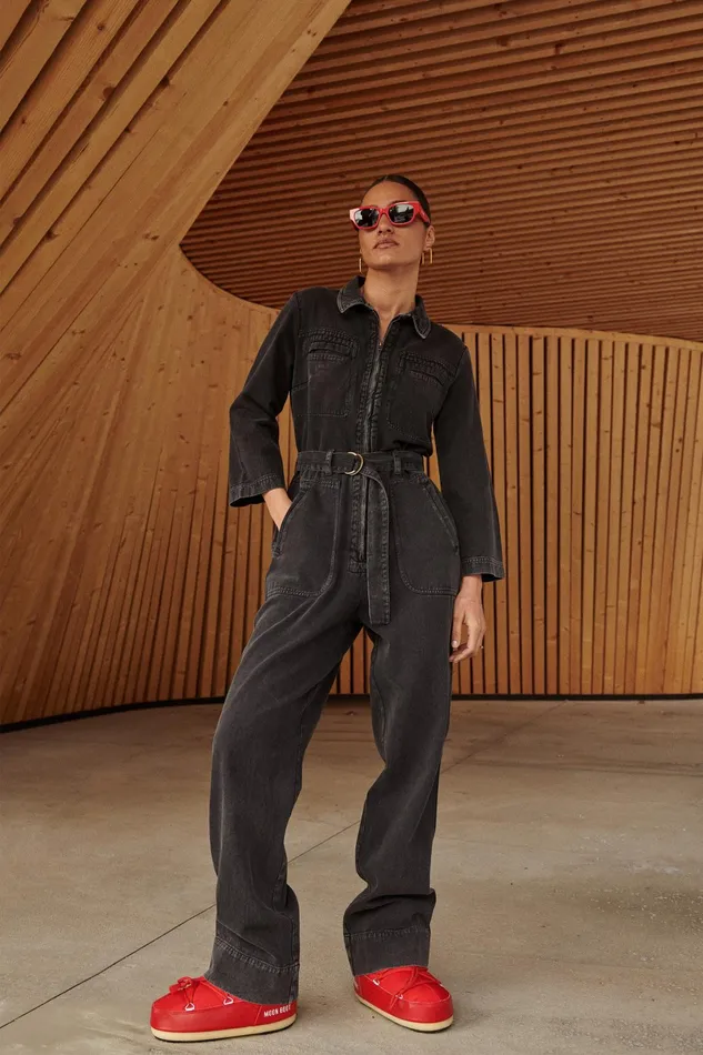 Women Jumpsuits Bybar Louise Twill Suit Jet Black