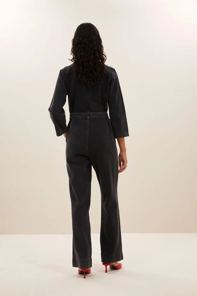 Women Jumpsuits Bybar Louise Twill Suit Jet Black