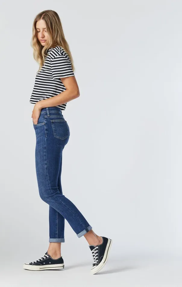 Women Kathleen Slim Boyfriend Jeans In Mid Feather Blue Mavi Jeans Denim Women Kathleen Slim Boyfriend Jeans In Mid Feather Blue Mavi Jeans Denim