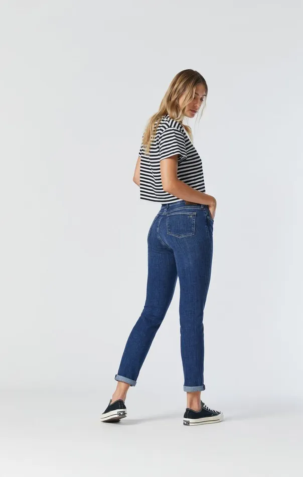Women Kathleen Slim Boyfriend Jeans In Mid Feather Blue Mavi Jeans Denim Women Kathleen Slim Boyfriend Jeans In Mid Feather Blue Mavi Jeans Denim
