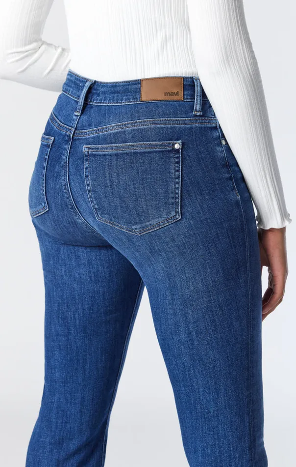 Women Kendra Straight Leg Jeans In Dark Brushed Feather Blue Mavi Jeans Denim Women Kendra Straight Leg Jeans In Dark Brushed Feather Blue Mavi Jeans Denim