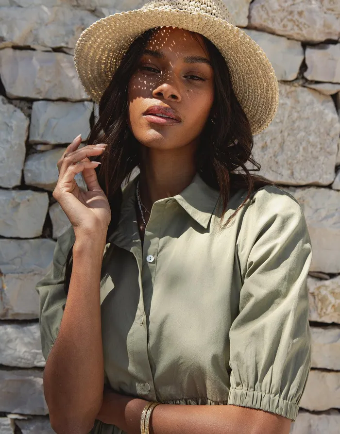 Women Khaki Button Down Collared Tiered Maxi Shirt Dress Khaki Threadbare Dresses Women Khaki Button Down Collared Tiered Maxi Shirt Dress Khaki Threadbare Dresses