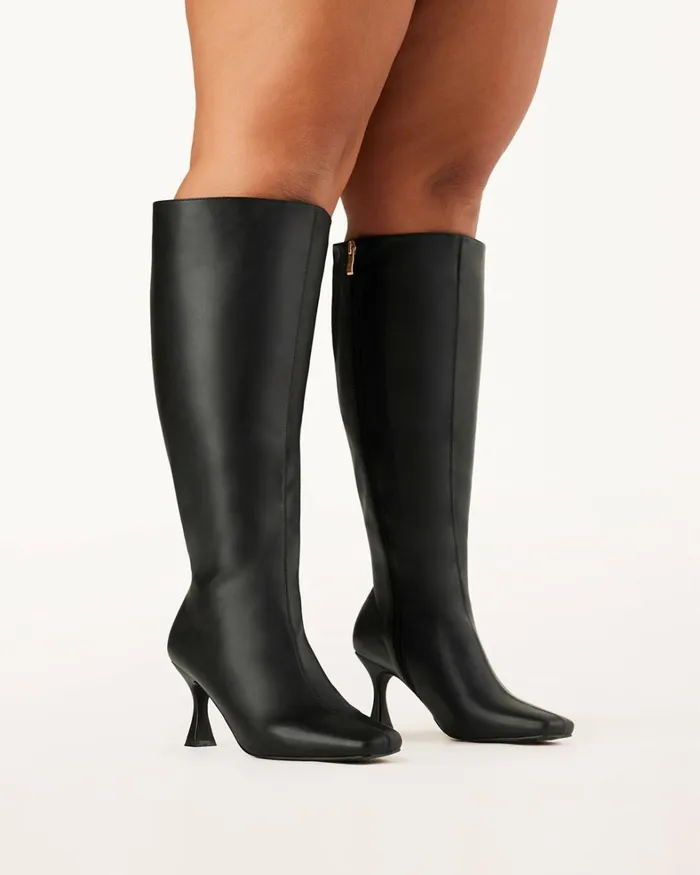 Women Knee High Boots Billini CORBIN CURVE 8211 BLACK