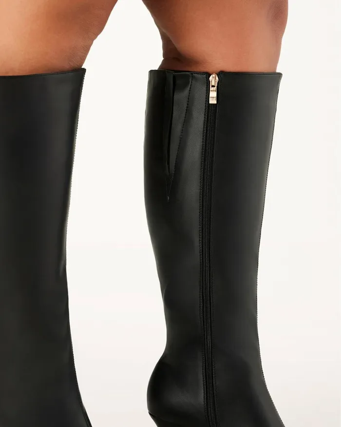 Women Knee High Boots Billini CORBIN CURVE 8211 BLACK