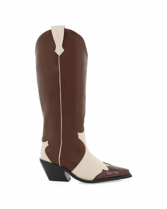 Women Knee High Boots Billini ETTA 8211 CHOCOLATEIVORY