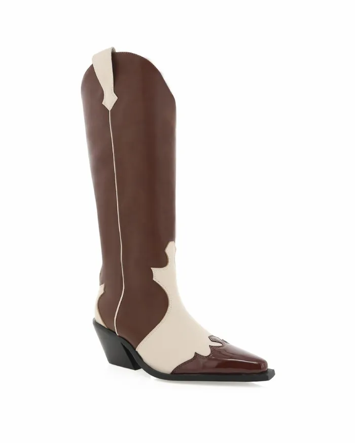 Women Knee High Boots Billini ETTA 8211 CHOCOLATEIVORY