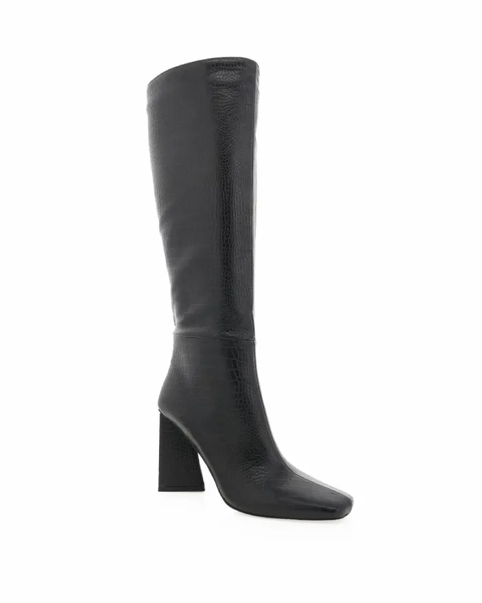 Women Knee High Boots Billini IRMINA 8211 BLACK CROC