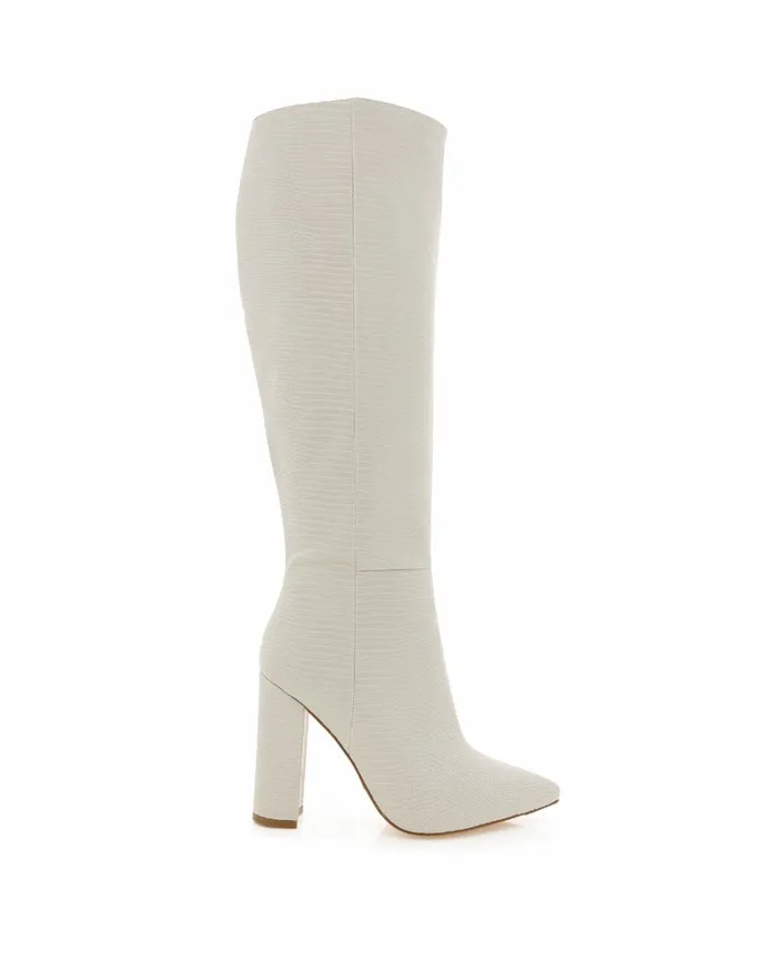 Women Knee High Boots Billini MILLA 8211 IVORY SCALE