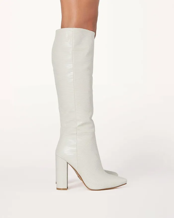 Women Knee High Boots Billini MILLA 8211 IVORY SCALE