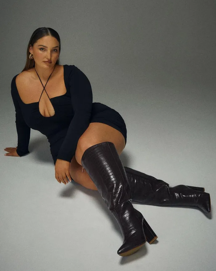 Women Knee High Boots Billini MILLA CURVE 8211 CHOCOLATE CROC