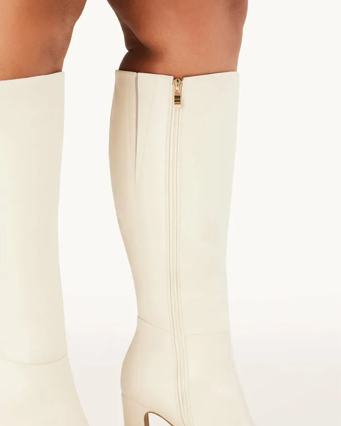 Women Knee High Boots Billini NAKOA EXTENDED CURVE 8211 BONE