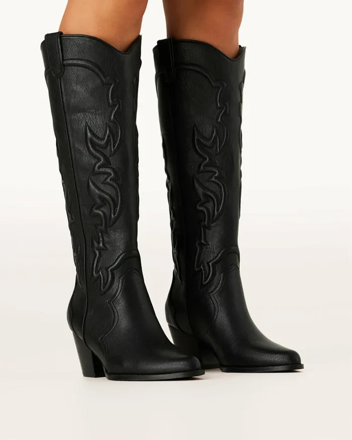 Women Knee High Boots Billini PARKIN 8211 BLACK
