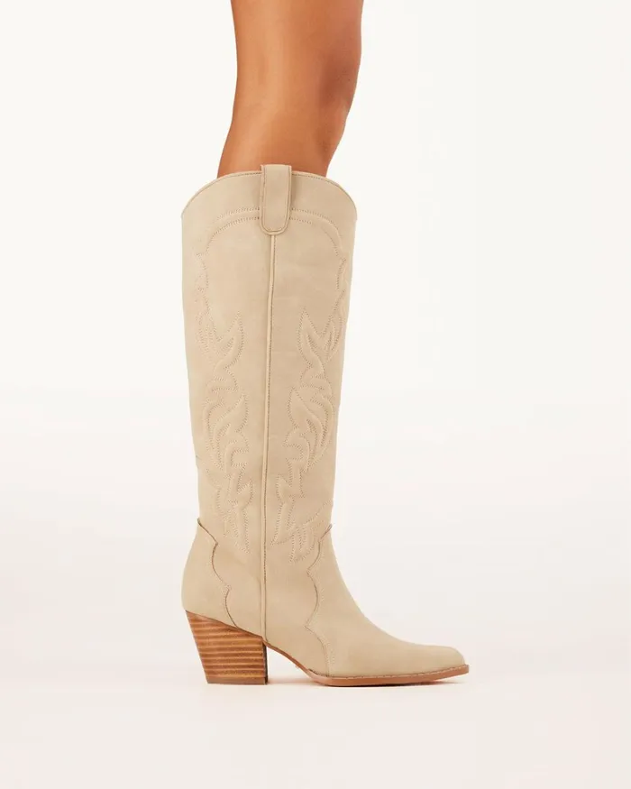 Women Knee High Boots Billini PARKIN 8211 LIGHT TAUPE SUEDE