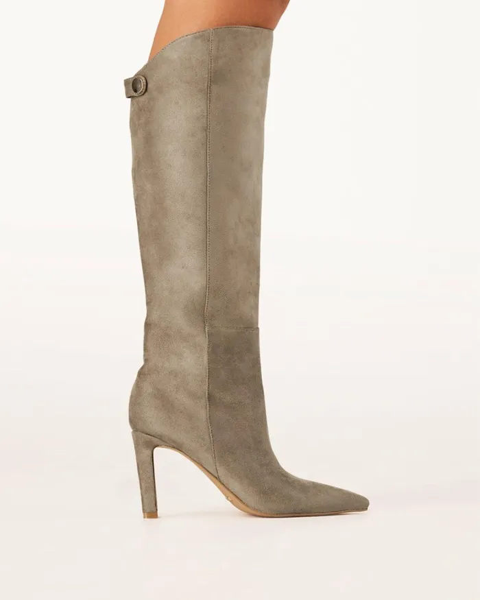 Women Knee High Boots Billini QUENNA 8211 GREY SUEDE