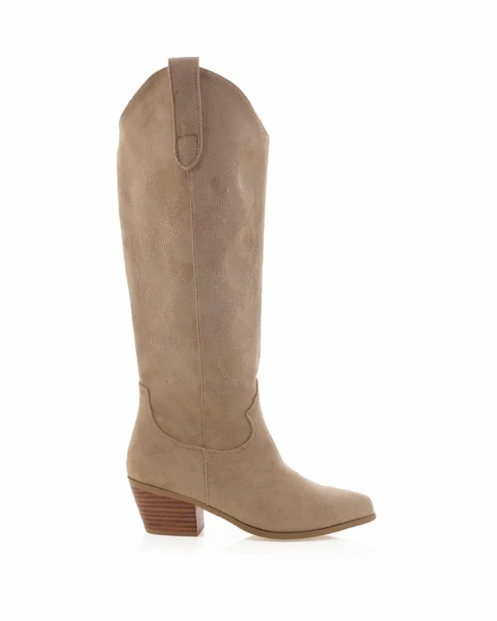 Women Knee High Boots Billini URSON 8211 BISQUE SUEDE