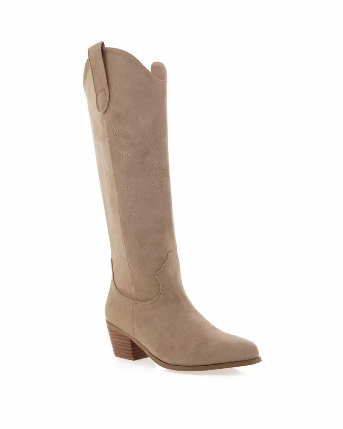 Women Knee High Boots Billini URSON 8211 BISQUE SUEDE