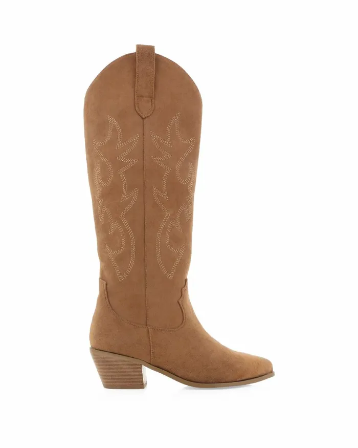 Women Knee High Boots Billini URSON 8211 DARK TAN SUEDE