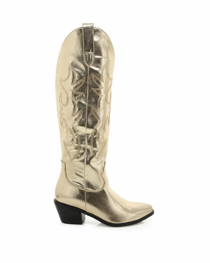 Women Knee High Boots Billini URSON 8211 GOLD METALLIC