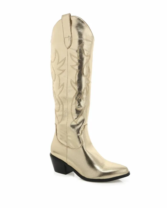 Women Knee High Boots Billini URSON 8211 GOLD METALLIC