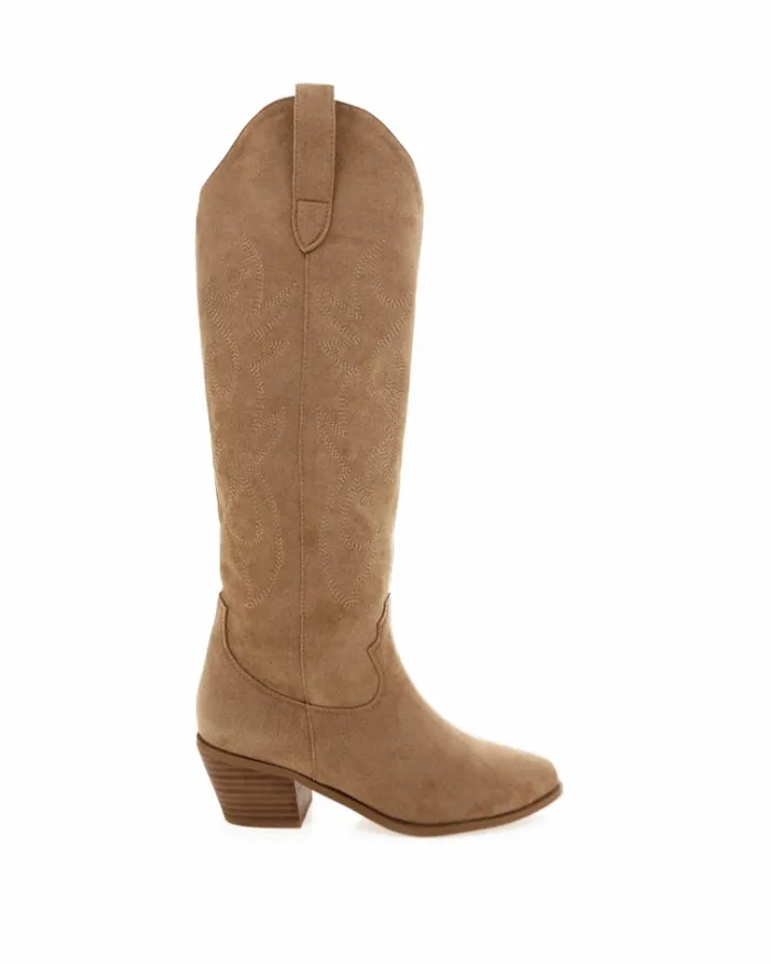 Women Knee High Boots Billini URSON 8211 TAN SUEDE