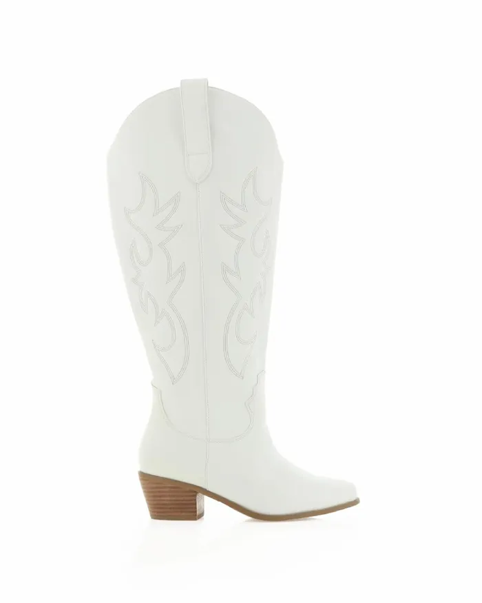Women Knee High Boots Billini URSON EXTENDED CURVE 8211 WHITE