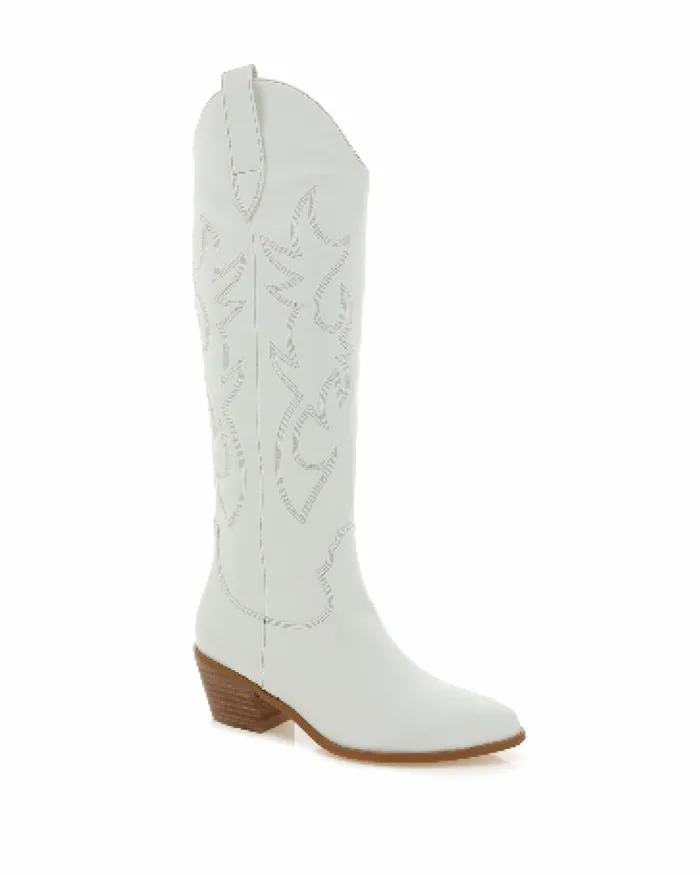 Women Knee High Boots Billini URSON WIDE FIT 8211 WHITE