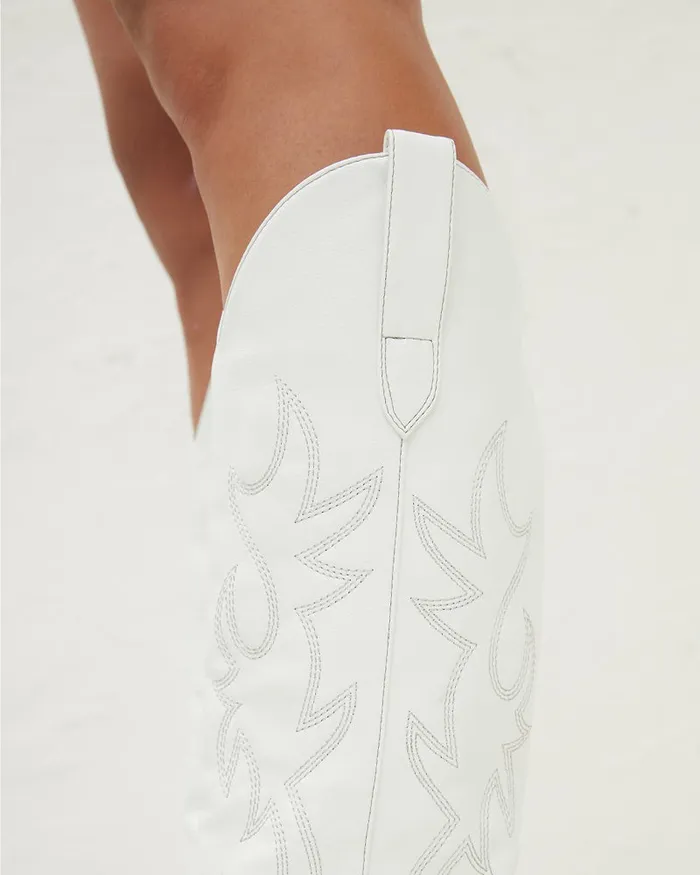 Women Knee High Boots Billini URSON WIDE FIT 8211 WHITE