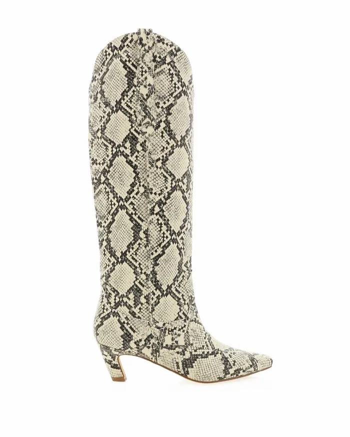 Women Knee High Boots Billini XANTHIA 8211 CREAM SNAKE