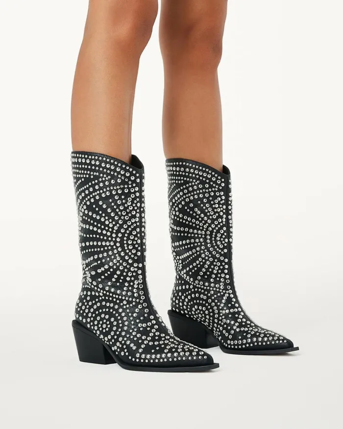 Women Knee High Boots Billini YORI 8211 BLACK