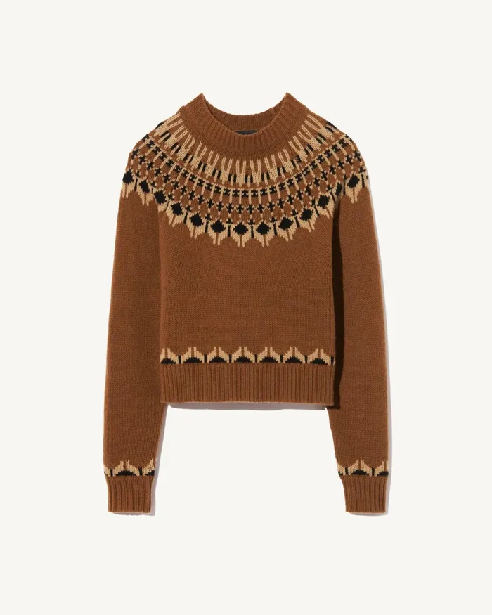 Women Knits and Sweaters Nili Lotan FERN SWEATER Caramel Fairisle