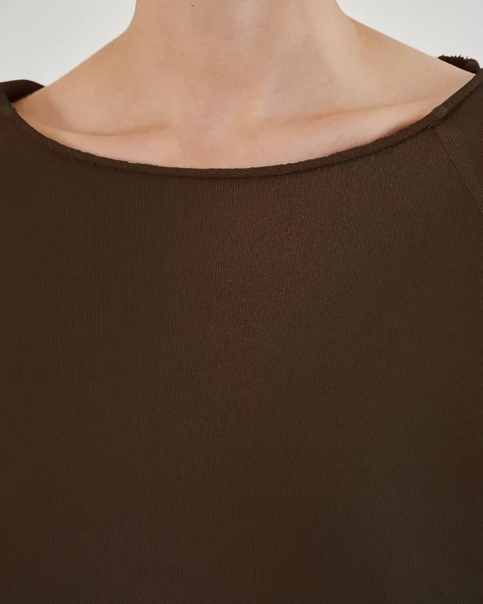 Women Knits and Sweaters Nili Lotan LUKA SCOOP NECK SWEATSHIRT Washed Black