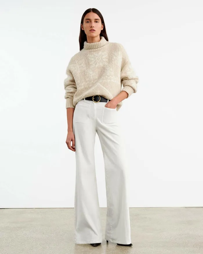 Women Knits and Sweaters Nili Lotan MEREDITH TURTLENECK SWEATER Beigeivory