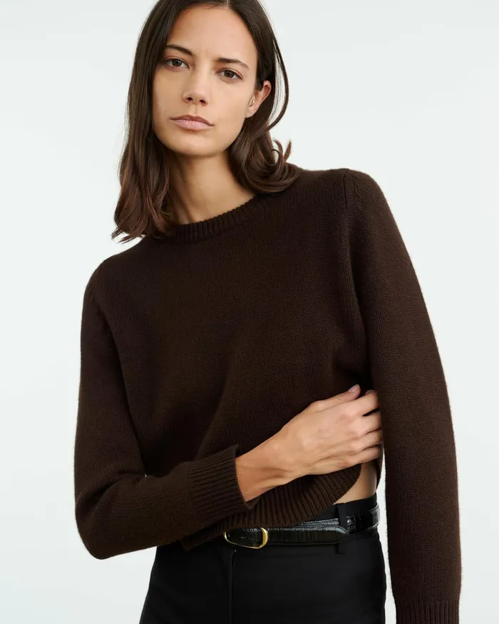 Women Knits and Sweaters Nili Lotan POPPY SWEATER Espresso