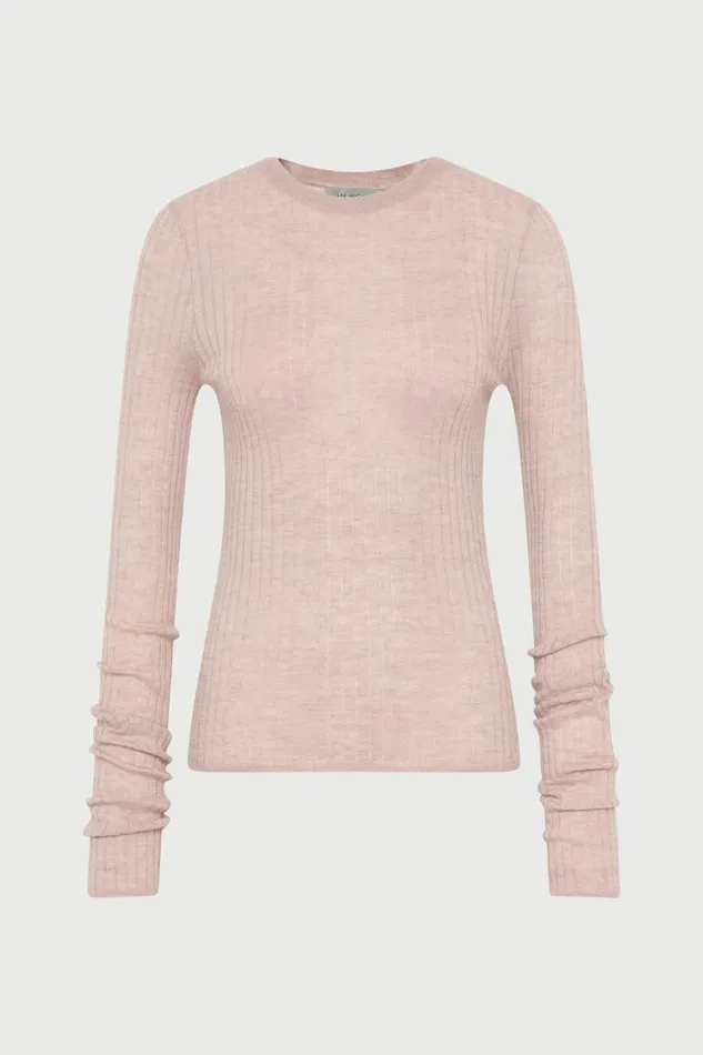 Women Knitwear And Sweaters Lee Mathews Mila Ribbed Crewneck Mauve