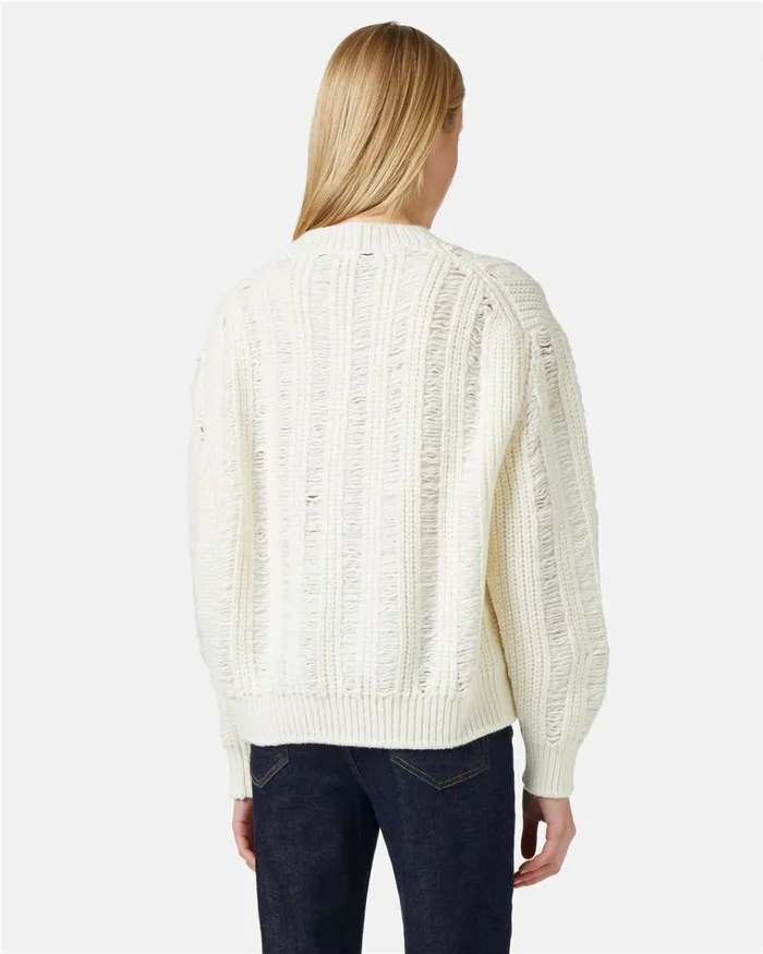 Women KNITWEAR Iceberg Crewneck Sweater In Moulin Nylon Wool