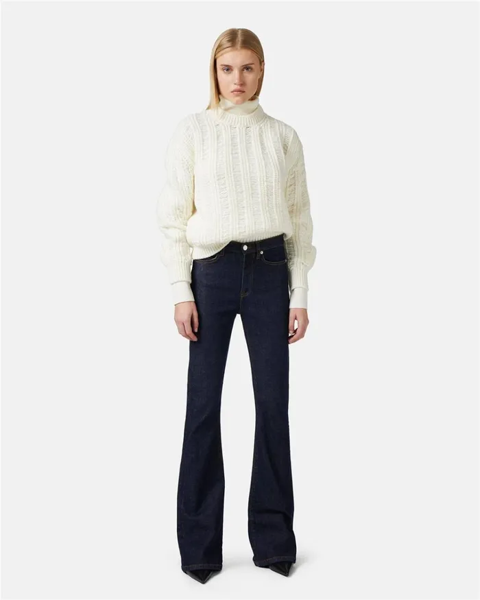 Women KNITWEAR Iceberg Crewneck Sweater In Moulin Nylon Wool