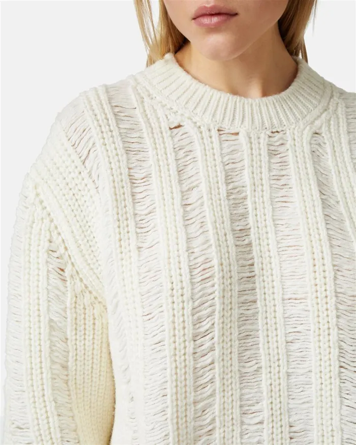 Women KNITWEAR Iceberg Crewneck Sweater In Moulin Nylon Wool